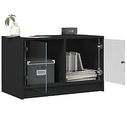 Acheter vidaXL Meuble TV avec portes en verre noir 68x37x42 cm