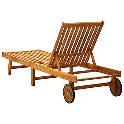 Avis vidaXL Chaise longue de jardin avec coussin Bois d'acacia solide