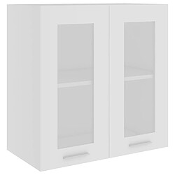 vidaXL Armoire en verre suspendue Blanc 60x31x60 cm Bois ingénierie