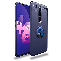 Wewoo Coque Souple Titulaire d'anneau en métal TPU rotation 360 degrés pour OPPO F11 Pro Bleu + Bleu