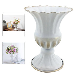 Pot De Fleurs Décoratif En Fer Rétro En Métal Vase à Fleurs Séchées Floral Blanc pas cher