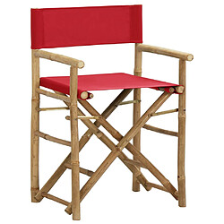 vidaXL Chaises pliables de directeur lot de 2 Rouge Bambou et tissu