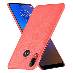 Wewoo Coque Rigide Pour Motorola Moto E6 Plus Crocodile Antichoc Texture PC + Etui PU Rouge