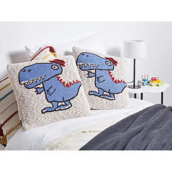 Beliani Lot de 2 coussins GAMBIR Coton 45 x 45 cm Pour enfants Bleu