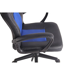 Acheter Decoshop26 Fauteuil de bureau design sportif en synthétique noir maille bleu BUR10483