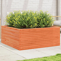 vidaXL Jardinière cire marron 110x110x46 cm bois de pin massif