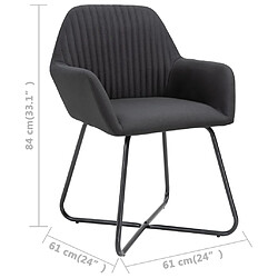 vidaXL Chaises à manger lot de 4 noir tissu pas cher