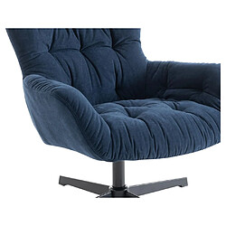 Acheter Vente-Unique Fauteuil pivotant en tissu bleu nuit OPHELIE