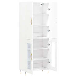 Avis vidaXL Buffet haut Blanc 69,5x34x180 cm Bois d'ingénierie