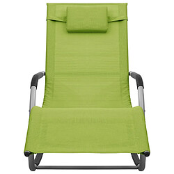 vidaXL Chaise longue textilène vert et gris