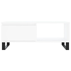 Maison Chic Table basse,Table Console Table d'appoint, Table pour salon Blanc 90x50x36,5 cm Bois d'ingénierie -MN86087 pas cher