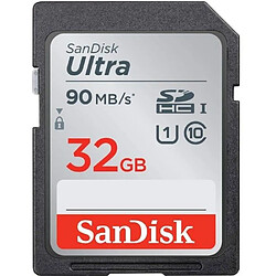 Carte mémoire SDHC UHS-I U1 32 Go Sandisk - Vitesse de lecture jusqu'à 80 Mo/s - Vitesse d'écriture 90 Mo/s