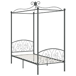 Maison Chic Lit adulte - Cadre de lit à baldaquin,Structure du lit Contemporain Gris Métal 100 x 200 cm -MN67815