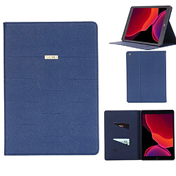 Etui en PU lignes parallèles veille automatique bleu pour votre Apple iPad 10.2 (2019)