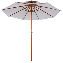 Avis Outsunny Parasol en bois peuplier droit 2 toit polyester 180 g/m² dia. 2,7 x 2,6H m blanc