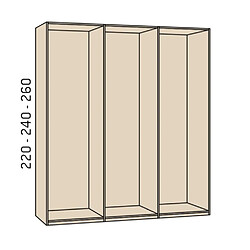 Acheter Inside 75 Armoire 6 portes 248,4 x 60 x 240 cm structure vide portes laquées blanches