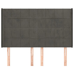 Avis Maison Chic Tête de lit scandinave avec oreilles,meuble de chambre Gris foncé 147x16x118/128 cm Velours -MN15871