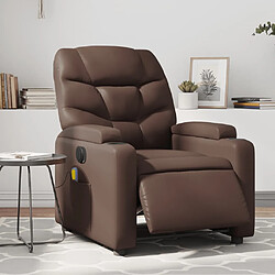 vidaXL Fauteuil de massage inclinable électrique marron similicuir