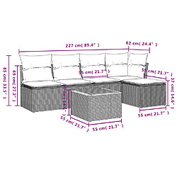 Avis Maison Chic Salon de jardin avec coussins 6 pcs | Ensemble de Table et chaises | Mobilier d'Extérieur beige résine tressée -GKD28797