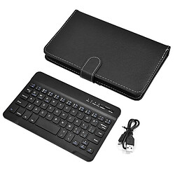 Universal Boîte de clavier sans fil Bluetooth en cuir PU Housse de protection pour iPad Huawei Xiaomi Samsung Mobile Tablet | Clavier (Noir)