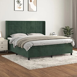 vidaXL Sommier à lattes de lit et matelas Vert foncé 180x200cm Velours