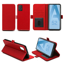 Xeptio Samsung Galaxy A52 4G / A52 5G Housse portefeuille rouge Protection à Rabat avec Porte Cartes - Etui Folio Coque Antichoc