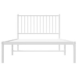 Acheter vidaXL Cadre de lit métal sans matelas et tête de lit blanc 100x200 cm