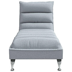 Avis vidaXL Chaise longue de massage avec coussins gris clair tissu