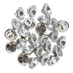 Bouton en cristal de 25 pièces pour canapé Tête de lit Décoration d'ameublement 18mm Argent