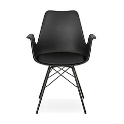 Mes Fauteuil design noir et piètement en métal noir - SHAFT