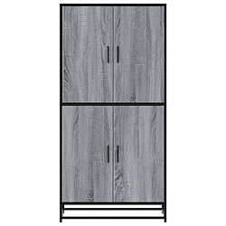 Avis vidaXL Buffet haut sonoma gris 68x35x139 cm bois d'ingénierie