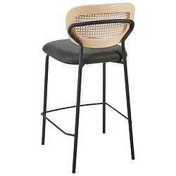 Beliani Tabouret de bar Set de 2 Tissu Vert foncé MAYETTA pas cher