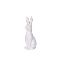 Beliani Figurine décorative lapin en céramique blanc 39 cm PAIMPOL