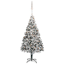 vidaXL Sapin de Noël artificiel LED et flocons de neige Vert 400 cm