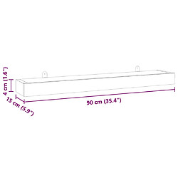 vidaXL Étagères murales 2 pcs 90x15x4 cm bois de teck massif pas cher