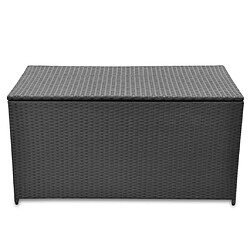 vidaXL Boîte de rangement de jardin noir 120x50x60 cm résine tressée