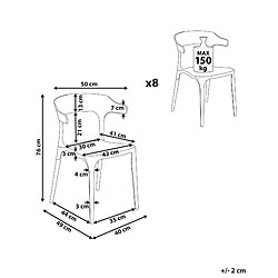Avis Beliani Lot de 8 chaises GUBBIO Matière synthétique Beige sable