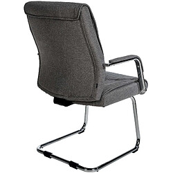 Acheter Decoshop26 Set de 2 fauteuils de bureau chaise visiteur en tissu gris foncé et métal chromé 10_0001888