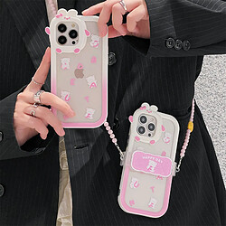 GUPBOO Étui pour iPhone13ProMax Lettre créative ours simple étui de téléphone portable transparent