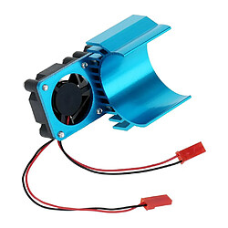 Justgreenbox Dissipateur thermique moteur 7019 avec deux ventilateurs de refroidissement pour voiture 1/10 HSP RC 540/550 3650, Bleu pas cher