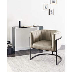 Beliani Fauteuil LARVIK II Velours Taupe