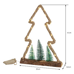 Acheter Ecd Germany LED Sapin de Noël décoratif en jute décoration lumière blanc chaud minuterie