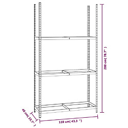 vidaXL Porte-pneus à 3 niveaux Argenté 110x40x200 cm Acier pas cher