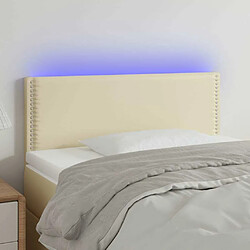 Maison Chic Tête de lit scandinave à LED,meuble de chambre Crème 100x5x78/88 cm Similicuir -MN33058