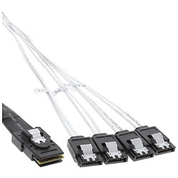 InLine Câble de raccordement SAS, Mini SAS SFF8087 à 4x SATA, 1:1, 75cm