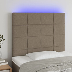 vidaXL Tête de lit à LED Taupe 100x5x118/128 cm Tissu