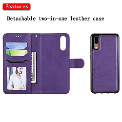 Wewoo Housse Coque Pour Huawei P20 Étui de protection à rabat horizontal de couleur unie avec support et fentes cartes et portefeuille et cadre photo et lanière violet pas cher