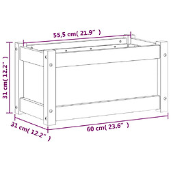 vidaXL Jardinière blanc 60x31x31 cm bois de pin massif pas cher