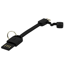 Mini-câble USB Reversible 10cm Tablette/Smartphone Moxie Charge + Synchro Noir