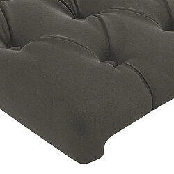 Maison Chic Tête de lit scandinave à LED,meuble de chambre Gris foncé 147x16x118/128 cm Velours -MN22616 pas cher